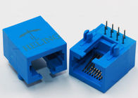 Blue Housing THT Female RJ45 Socket Single Port 8P8C PCB Jack For LAN Network