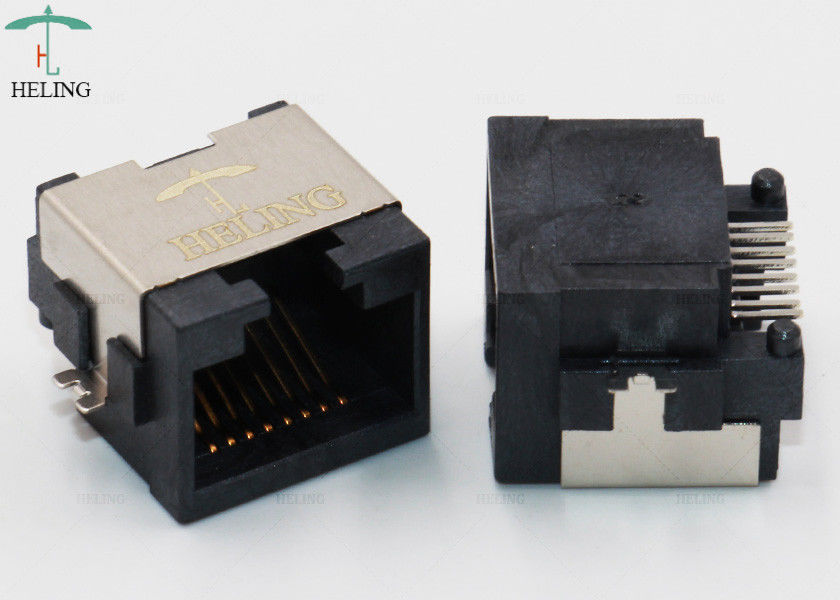 Offset / Seeking PCB 8P8C SMT RJ45 Connector With Brass Shielded REACH